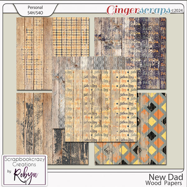 New Dad Wood Papers by Scrapbookcrazy Creations