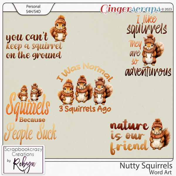 Nutty Squirrels Word Art by Scrapbookcrazy Creations