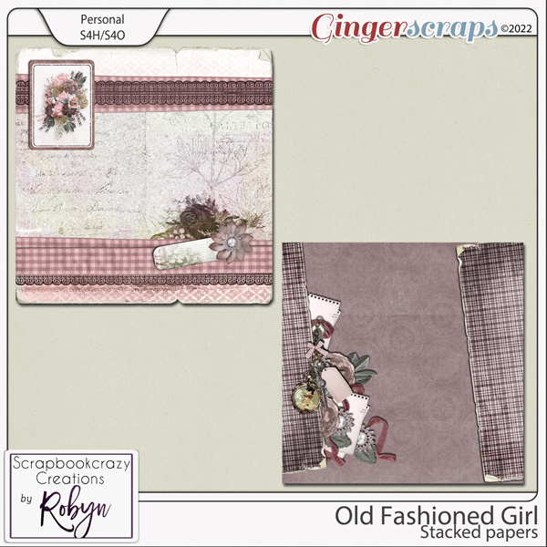 Old Fashioned Girl Stacked Papers by Scrapbookcrazy Creations