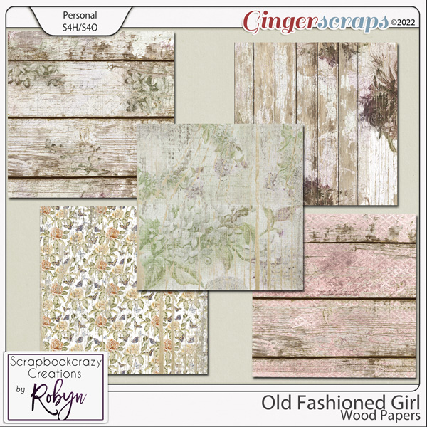 Old Fashioned Girl Wood Papers by Scrapbookcrazy Creations