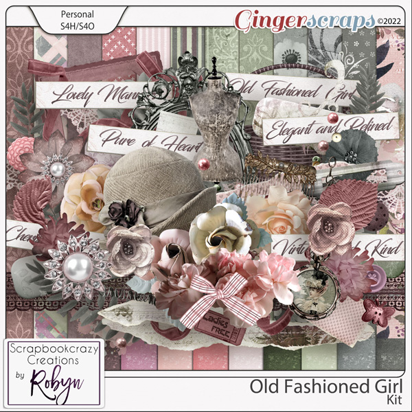 Old Fashioned Girl Kit by Scrapbookcrazy Creations