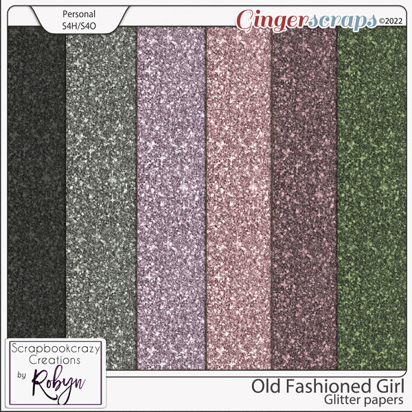 Old Fashioned Girl Glitter Papers by Scrapbookcrazy Creations