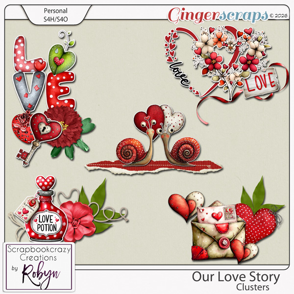 Our Love Story Clusters by Scrapbookcrazy Creations