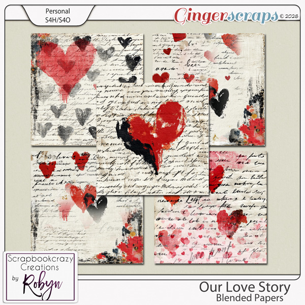 Our Love Story Blended Papers by Scrapbookcrazy Creations