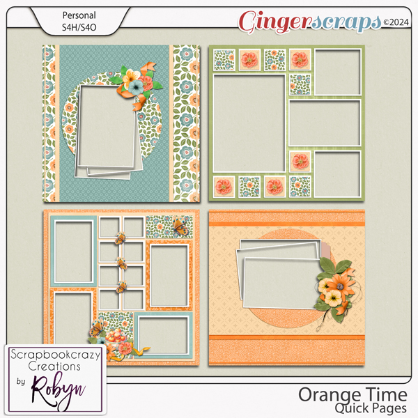 Orange Time Quick Pages by Scrapbookcrazy Creations