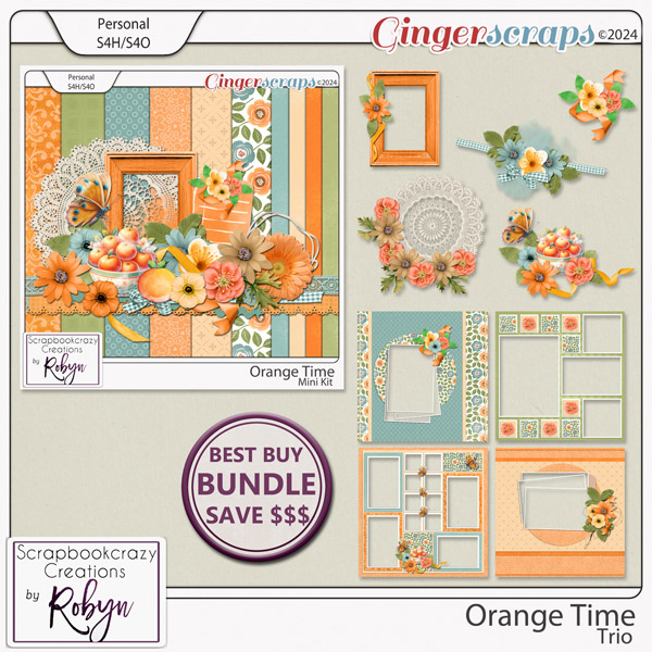 Orange Time Trio by Scrapbookcrazy Creations