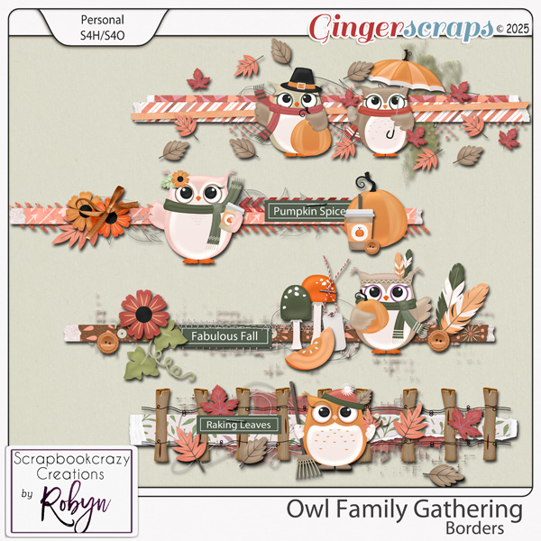 Owl Family Gathering Borders by Scrapbookcrazy Creations