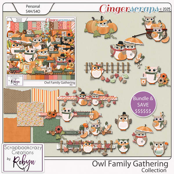 Owl Family Gathering Collection by Scrapbookcrazy Creations