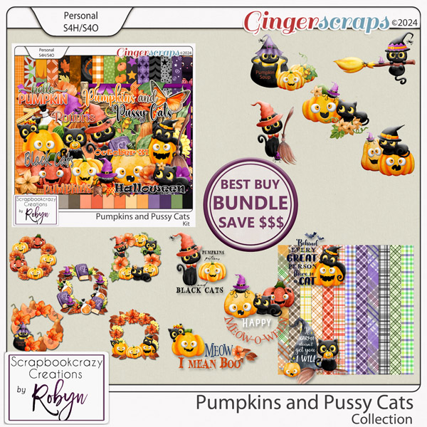 Pumpkins and Pussy Cats Collection by Scrapbookcrazy Creations