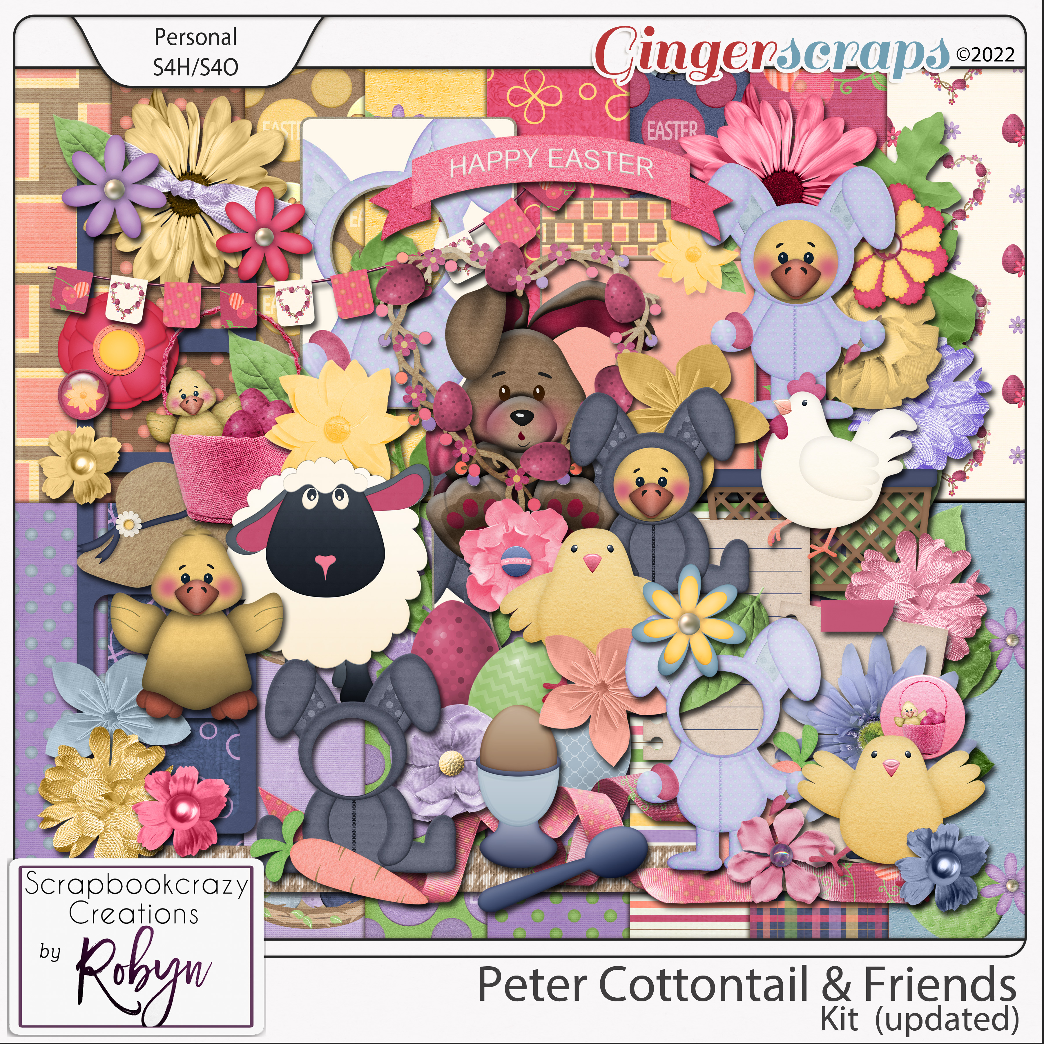 Peter Cottontail and Friends Kit by Scrapbookcrazy Creations