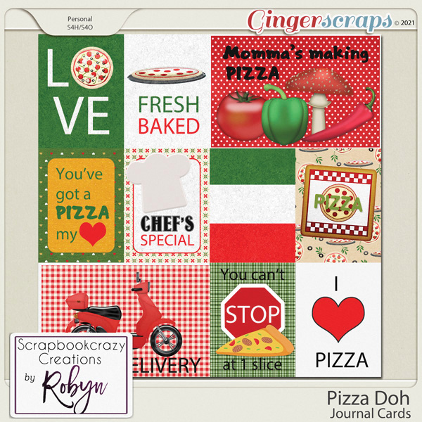 Pizza Doh Journal Cards by Scrapbookcrazy Creations