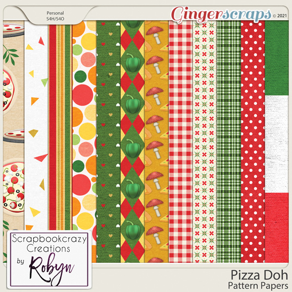 Pizza Doh Pattern Papers by Scrapbookcrazy Creations