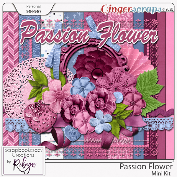 Passion Flower Mini Kit by Scrapbookcrazy Creations