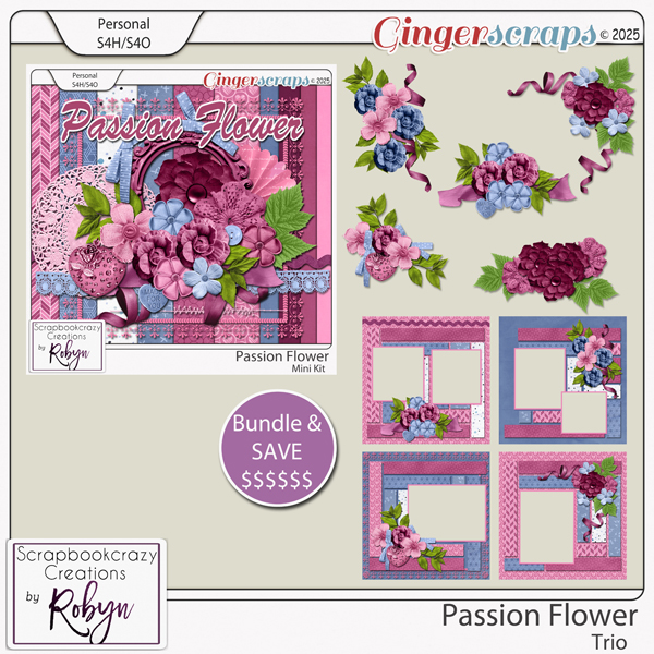 Passion Flower Trio by Scrapbookcrazy Creations