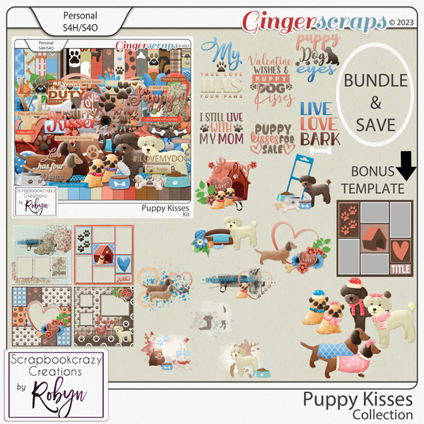 Puppy Kisses Collection by Scrapbookcrazy Creations 