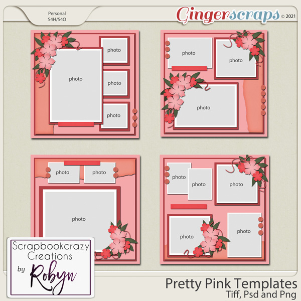 Pretty Pink Templates by Scrapbookcrazy Creations