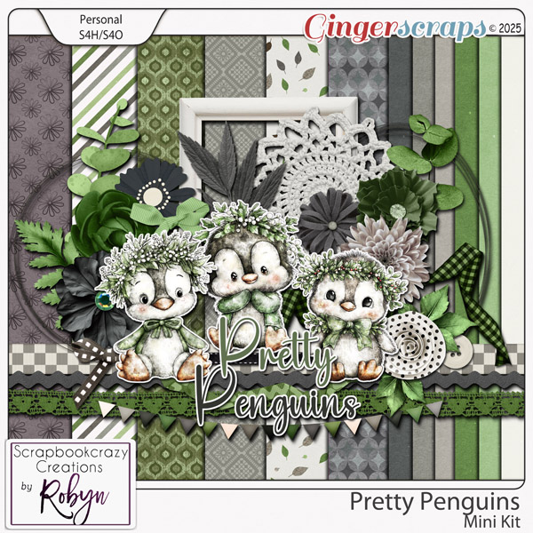 Pretty Penguins Mini Kit by Scrapbookcrazy Creations