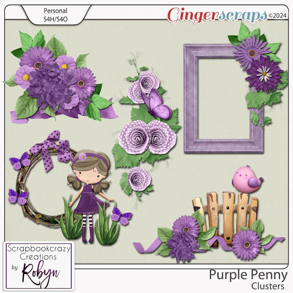 Purple Penny Clusters by Scrapbookcrazy Creations