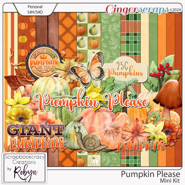 Pumpkin Please Mini Kit by Scrapbookcrazy Creations