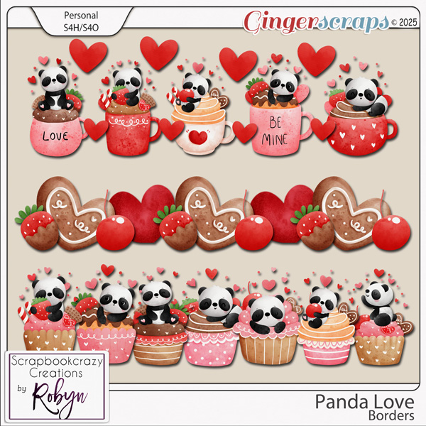 Panda Love Borders by Scrapbookcrazy Creations