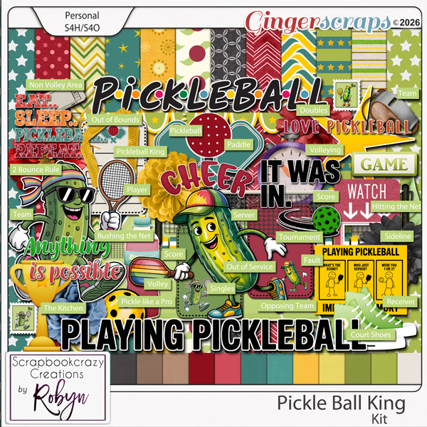 Pickleball King Kit by Scrapbookcrazy Creations