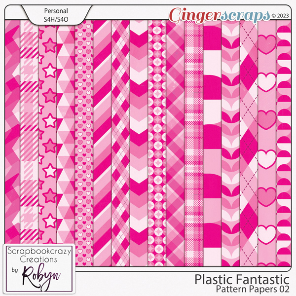 Plastic Fantastic Pattern Papers 02 by Scrapbookcrazy Creations