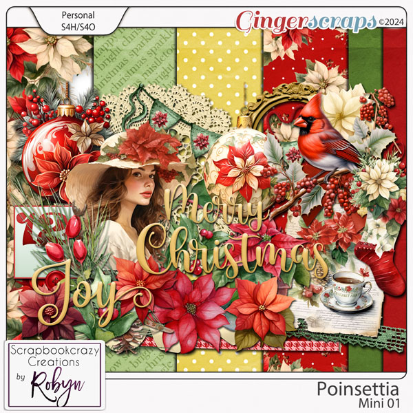 Poinsettia Mini Kit by Scrapbookcrazy Creations