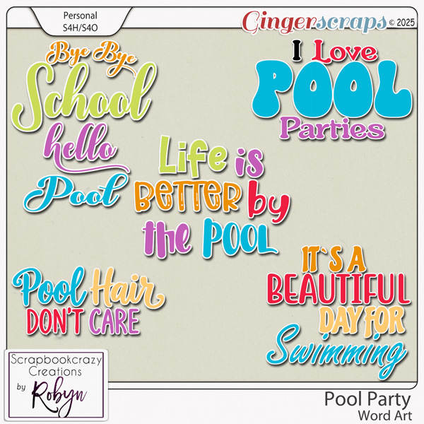 Pool Party Word Art by Scrapbookcrazy Creations
