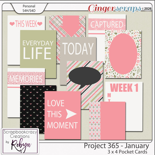 Project 365 - January 3x4 Pocket Cards by Scrapbookcrazy Creations