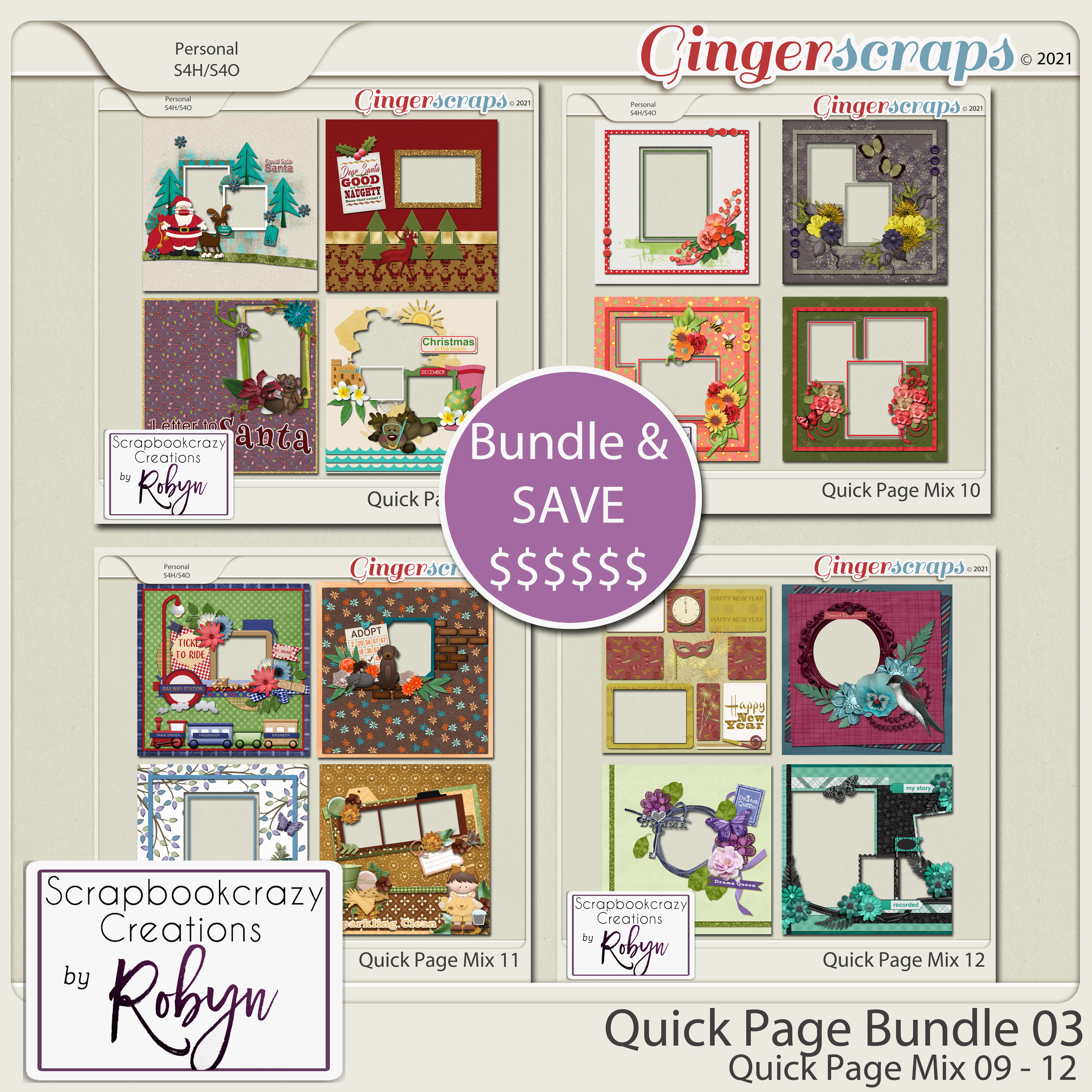 Quick Page Bundle 03 by Scrapbookcrazy Creations