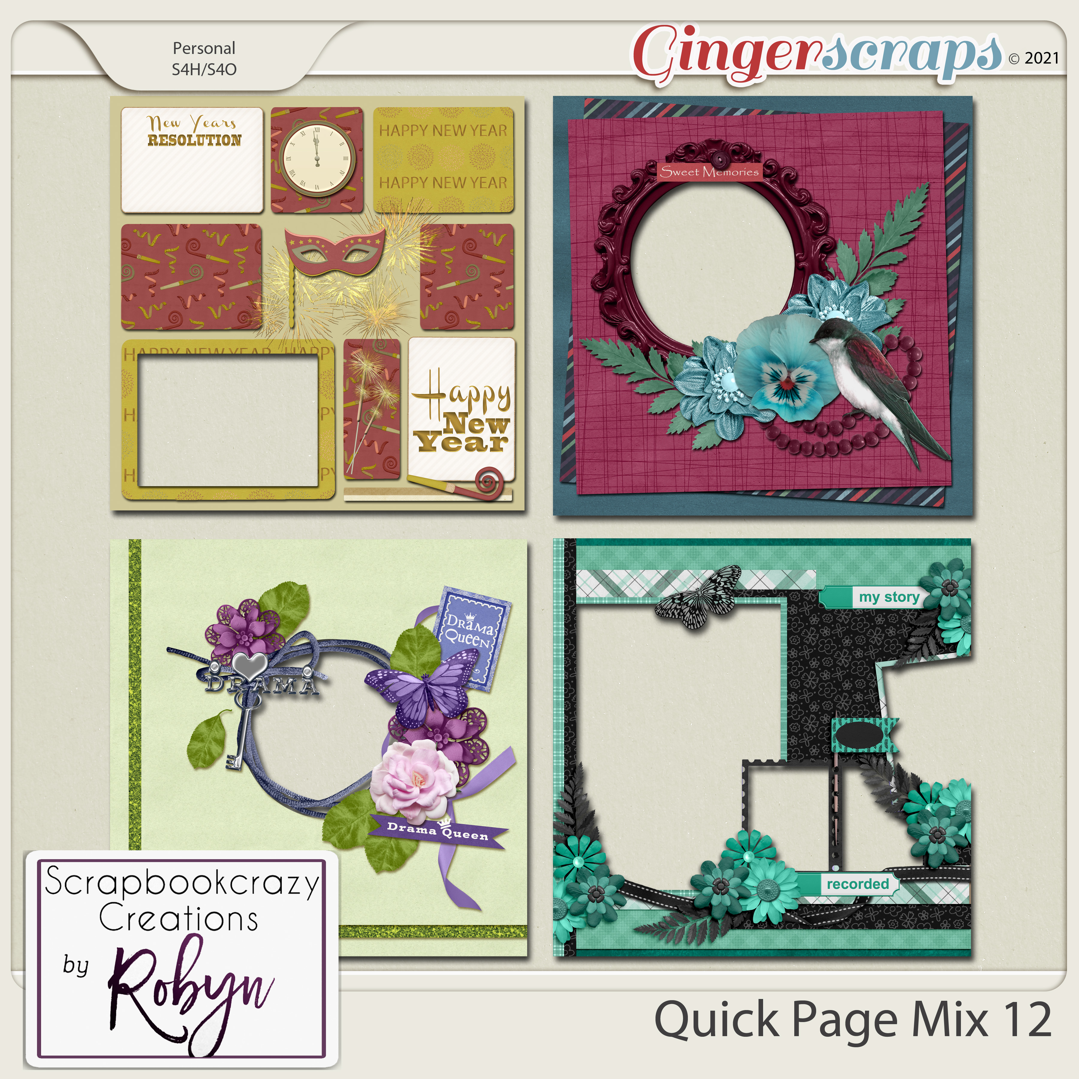 Quick Page Mix 12 by Scrapbookcrazy Creations