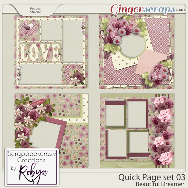 Quick Page Set03 - Beautiful Dreamer by Scrapbookcrazy Creations