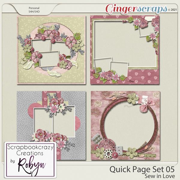 Quick Page set 05 - Sew in Love by Scrapbookcrazy Creations