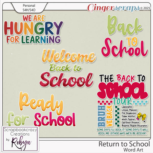 Return to School Word Art by Scrapbookcrazy Creations