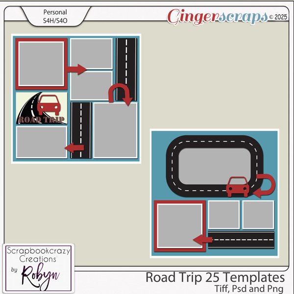 Road Trip 25 Templates by Scrapbookcrazy Creations