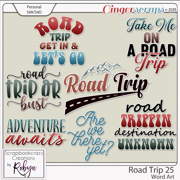 Road Trip 25 Word Art by Scrapbookcrazy Creations