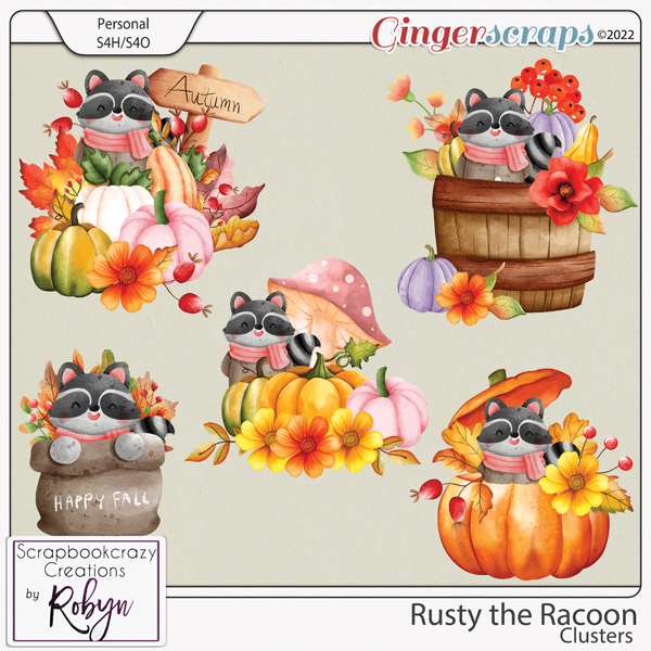 Rusty the Raccoon Clusters by Scrapbookcrazy Creations