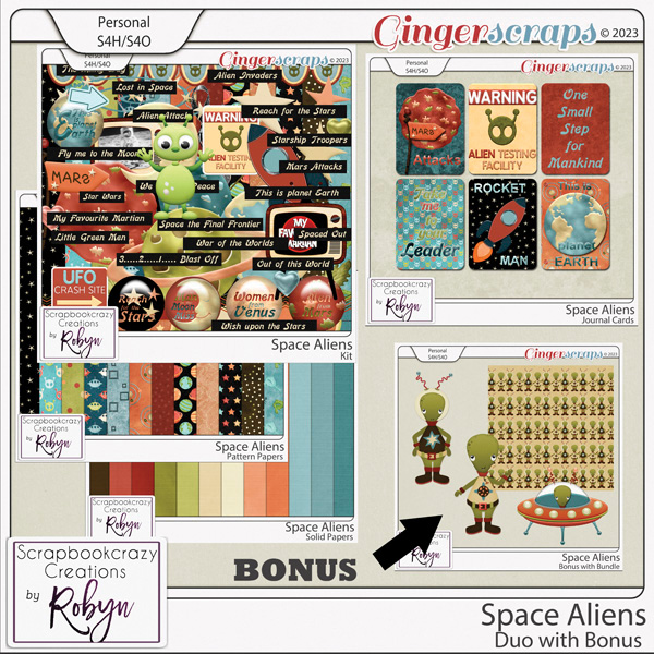Space Aliens Duo by Scrapbookcrazy Creations