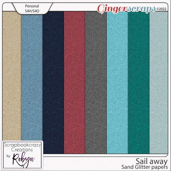 Sail Away Sand Glitter Papers by Scrapbookcrazy Creations