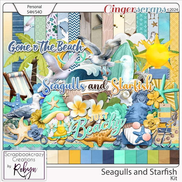 Seagulls and Starfish Kit by Scrapbookcrazy Creations