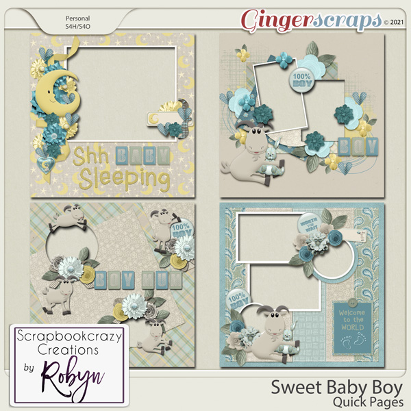 Sweet Baby Boy Quick Pages by Scrapbookcrazy Creations