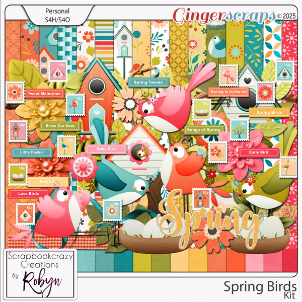 Spring Birds Kit by Scrapbookcrazy Creations