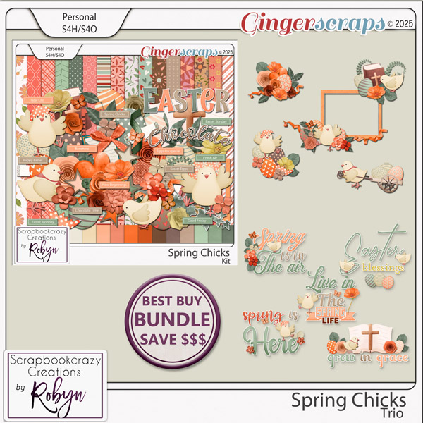 Spring Chicks Trio by Scrapbookcrazy Creations