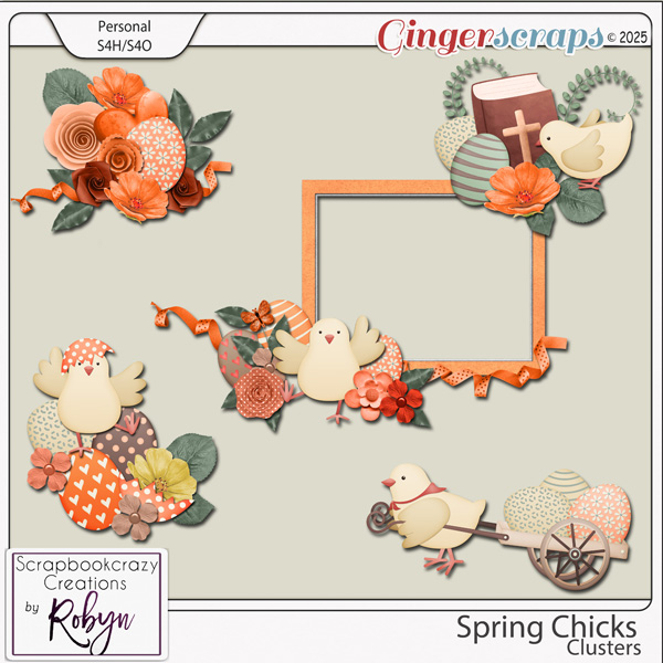 Spring Chicks Clusters by Scrapbookcrazy Creations