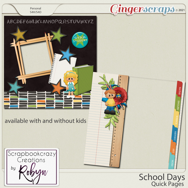 School Days Quick Pages by Scrapbookcrazy Creations