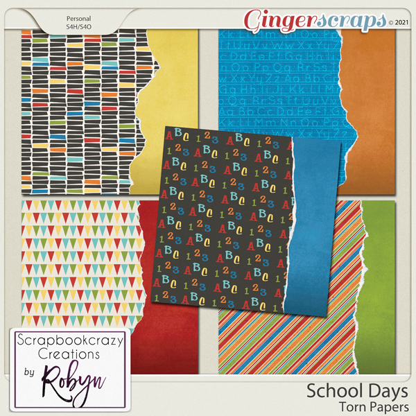 School Days Torn Papers by Scrapbookcrazy Creations