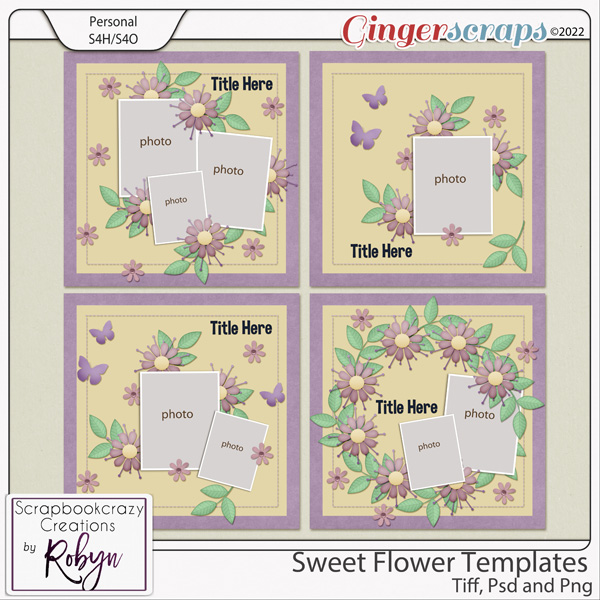 Sweet Flower Templates by Scrapbookcrazy Creations