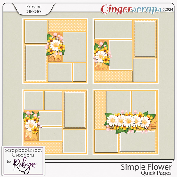 Simple Flower Quick Pages by Scrapbookcrazy Creations