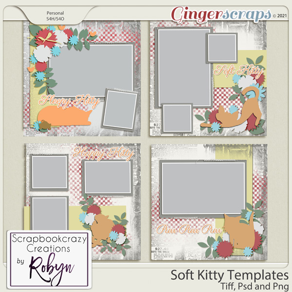 Soft Kitty Templates by Scrapbookcrazy Creations