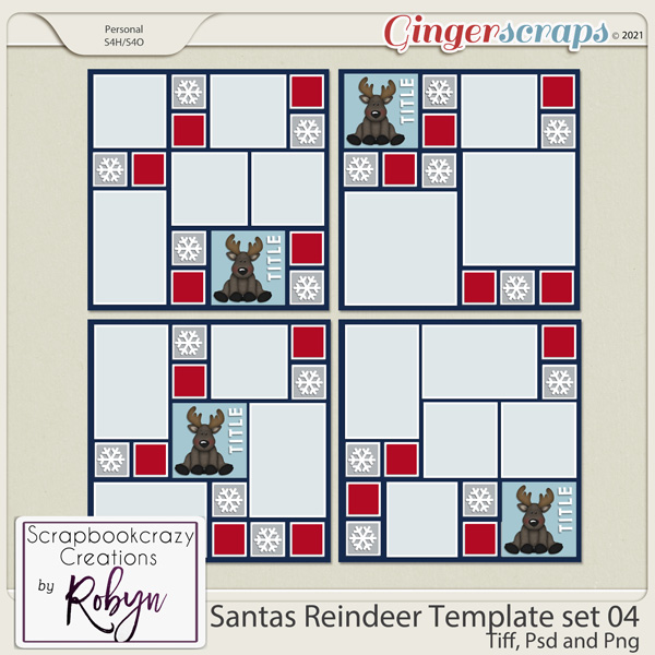 Santas Reindeer Template set 04 by Scrapbookcrazy Creations